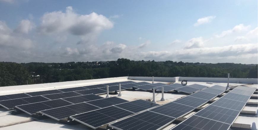 Solar Panels on Wayback Residence Hall Roof