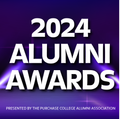 Purple square with 2024 Alumni Awards text