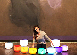 Sound Bath in the Neuberger Museum of Art in front of Cleve Gray's Threnody with Meditation Instructor Janelle Berger