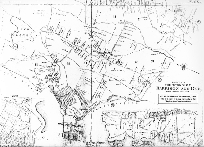 Map of Harrison and Rye