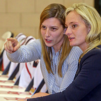 Alyse LaPadula '12 (left) and Albana Krasniqi '06