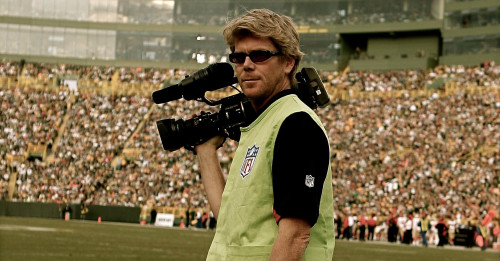 Dennis Warsen '90 as a videographer for the NFL's San Francisco 49ers