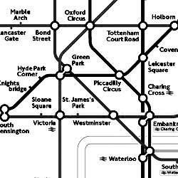 Black and White image map of the London Underground Subway System