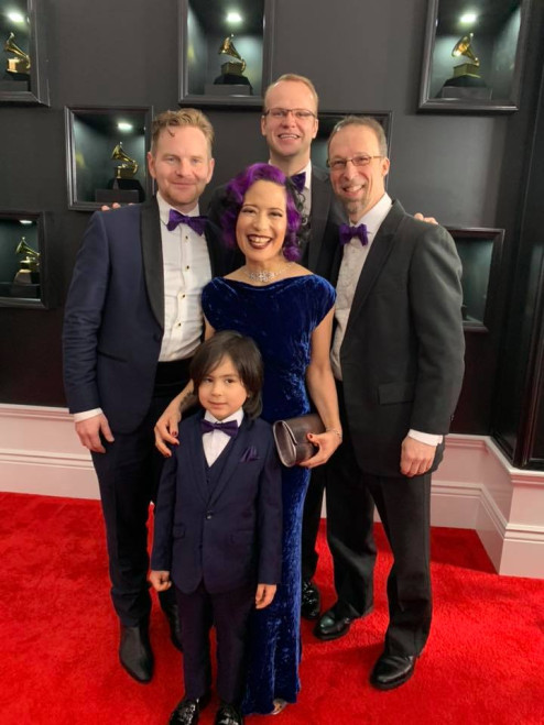 Luch Kalantari and family at the Grammy Awards