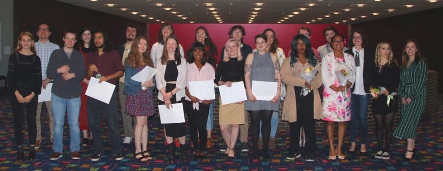 Students who won awards at the School of Humanities Award Ceremony