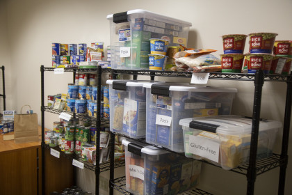 Collected items in the food pantry
