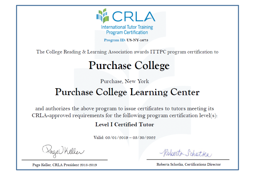2019-2022 CRLA Program Certification
