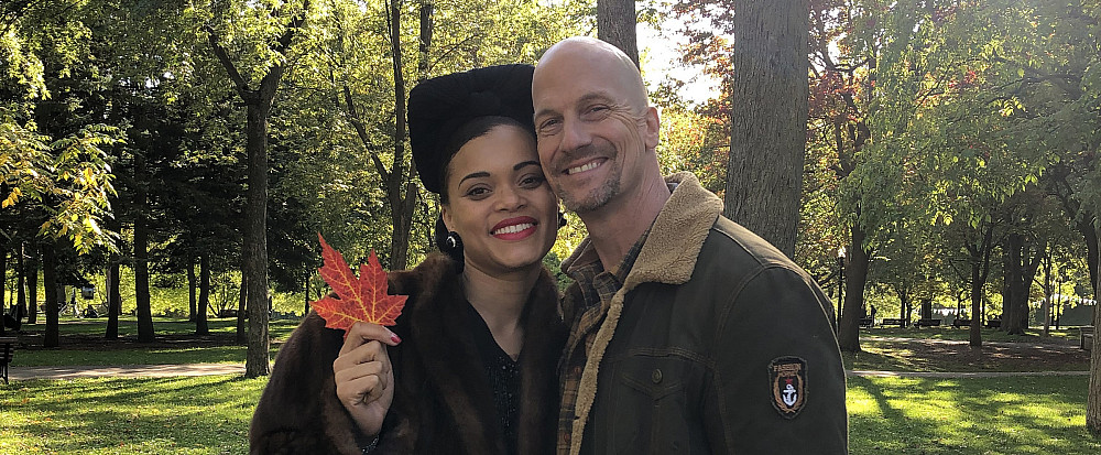 Thom Jones '91 and Andra Day on the set of The United States vs. Billie Holiday