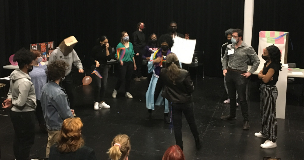 Theatre and Performance class, Revolutionary Laughter: Satire and Social Dialogue, fall 2021