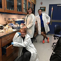 Alex Youre-Moses, Samantha Robinson, and Brian Doherty brought water samples into the lab