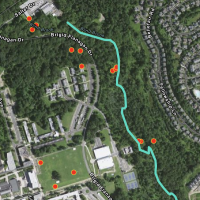 Map of study locations around Purchase College