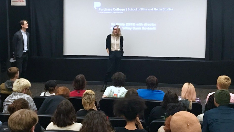 Students engaged in a lively Q&A with Jessie Rovinelli after the screening of So Pretty.