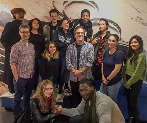 Michael Spiller '84 with current film students