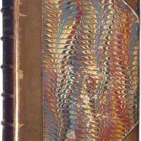 Front marbled cover of “Viviparous Quadrupeds of North America by John James Audubon, 1851. These scans and photographs are a small...