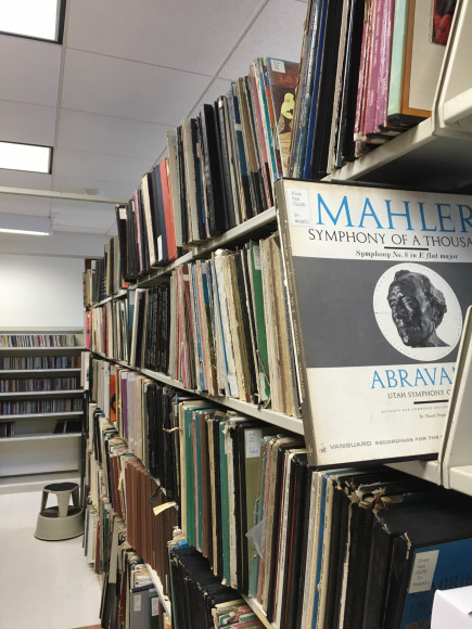 LP shelves in Music Collection featuring LP by Mahler