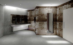 Design rendering of VA restroom.