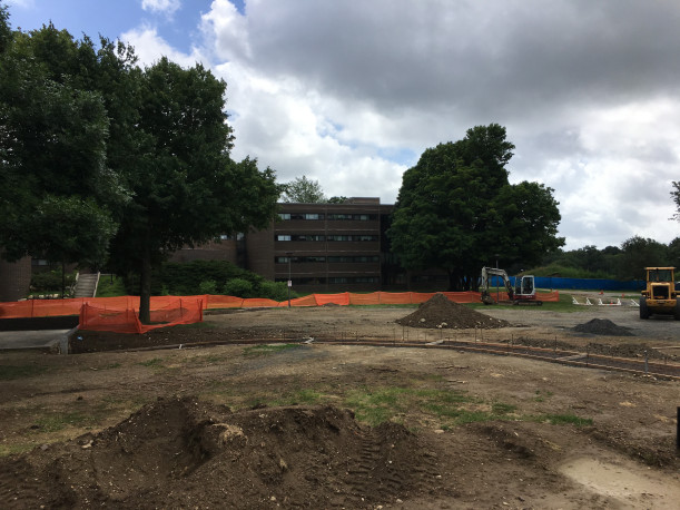 Photo of Quad courtyard under construction