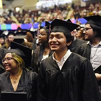 Students celebrating the Class of 2024 Commencement Celebration at the Westchester County Center