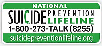National Suicide Prevention LIFELINE 1-800-273-TALK (8255) suicidepreventionlifeline.org