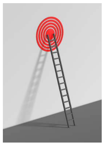 Ladder is leaned against a wall, with the bottom of the ladder one-quarter of the ladder's workin...