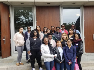 A group of students pose for a photo at the International Day of The Girl Event 2019