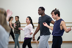 Marcel Gbeffa during an artistic residency as a part of (T)HERE: Global Festival in 2019.
