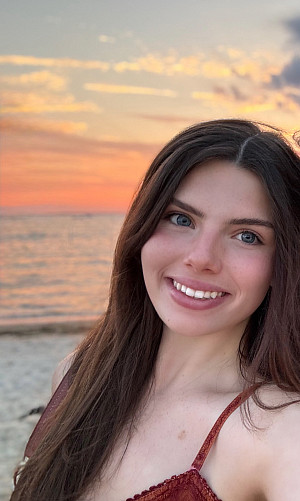 Emma Primes picture with sunset in the background