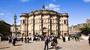 McEwan Hall with students in front at University of Edinburgh