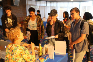 Students talking with faculty