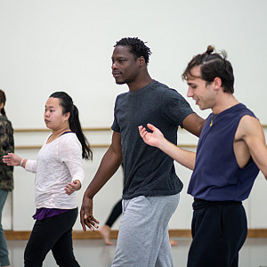 Marcel Gbeffa during an artistic residency as a part of (T)HERE: Global Festival in 2019.