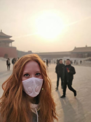 Wearing a mask in Beijing
