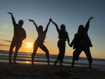 Exchange students at sunset, Australia