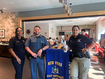 Photo of PO Allen, Alto and Castro at Coffee with a Cop event.