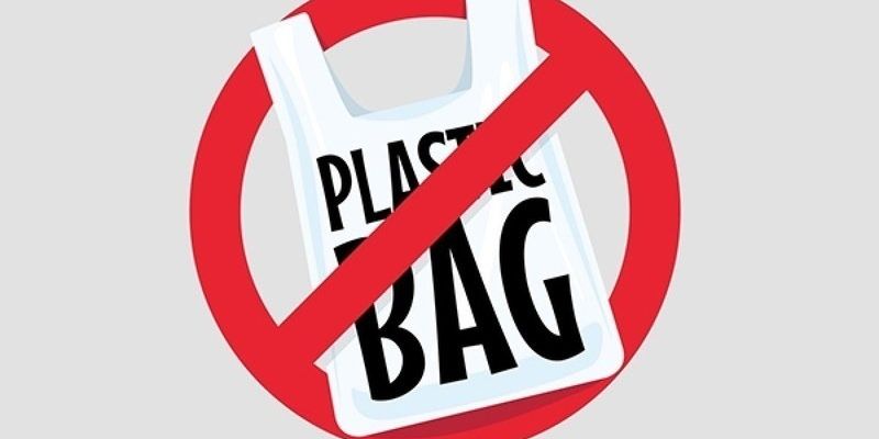 Eco Fabric Bag Say No To Plastic Bags Polythene Refuse Ban Slogan And  Textile Shopping Handbag Vector Illustration Stock Illustration  Download  Image Now  iStock