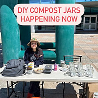 Student Isobelle Novak at a Compost in a Jar Event on April 22nd, 2024.