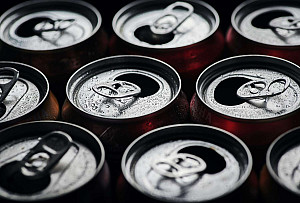 Opened aluminum cans