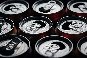 Opened aluminum cans