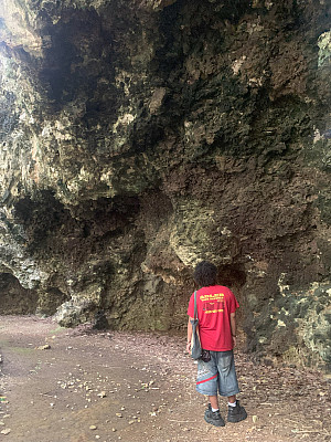Student Steven Lamy out in nature