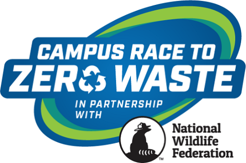 Campus Race to Zero Waste logo, in partnership with National Wildlife Federation