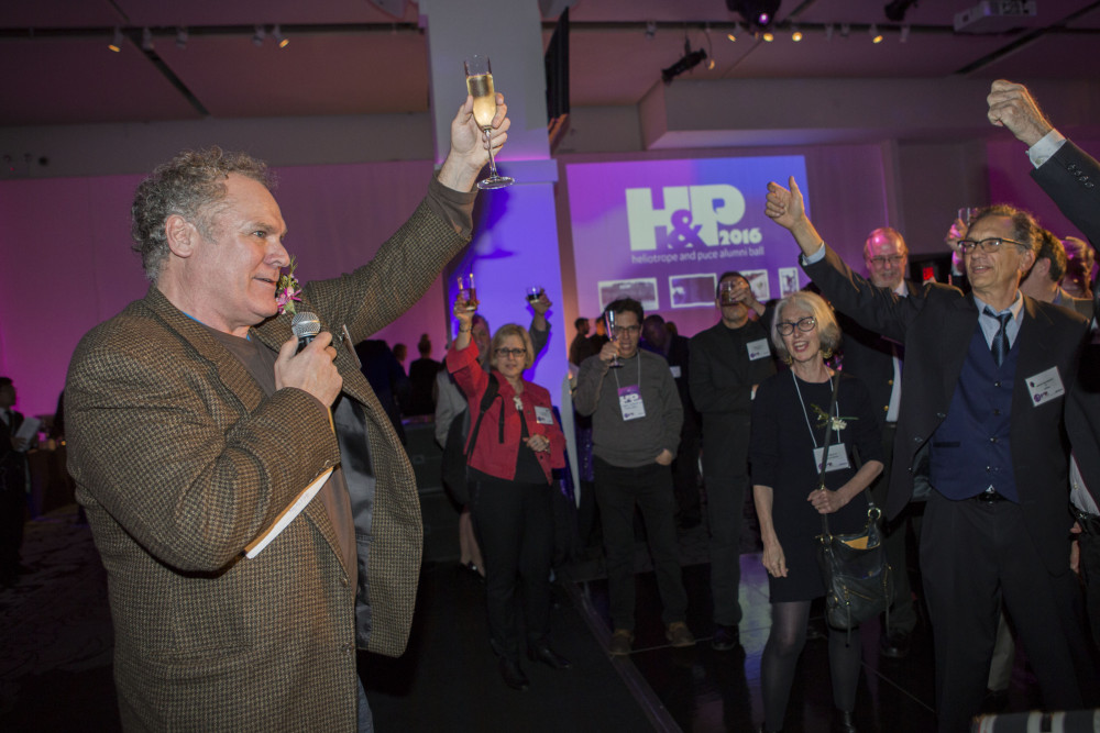 Jay O. Sanders '76 Raises a Glass at the Heliotrope and Puce Ball (Photo: Shiho Fukada)