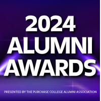Purple square with 2024 Alumni Awards text