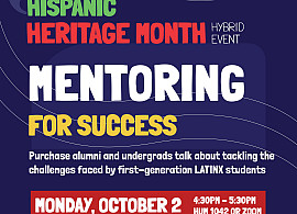 Square image with a dark blue background and the text describing the PLXN mentoring event