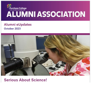 Banner and image for the October 2023 Purchase College Alumni eNewsletter