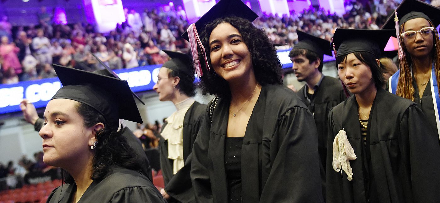 The SUNY Purchase College Class of 2025 commencement ceremony at Westchester County Center in White Plains, N.Y., May 16, 2025.