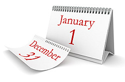 December 31 - January 1 calendar pages