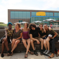 Students happy to begin the new semester.