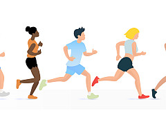 image of people running