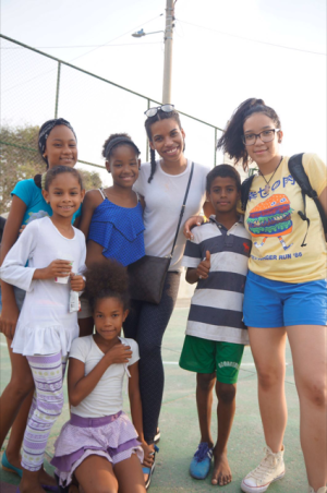 Students on a spring break service learning trip in Cartagena, Colombia, 2017