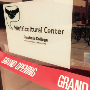 Grand Opening Sign at Multicultural Center.