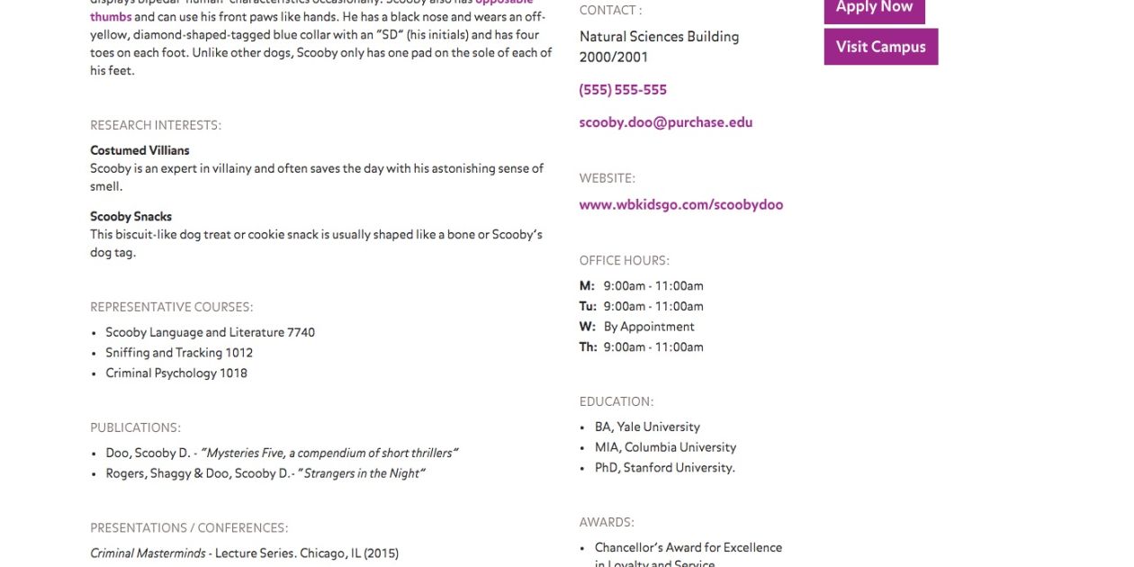 Faculty Profiles Livewhale Cms Help Purchase College